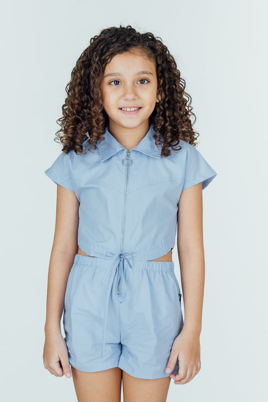 Mossimo Kids Laika Light Blue Cut Out Romper