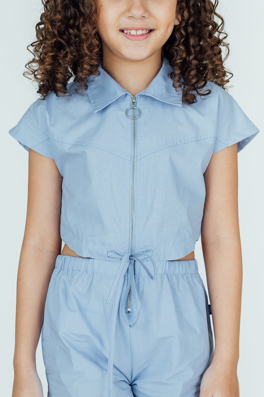 Mossimo Kids Laika Light Blue Cut Out Romper