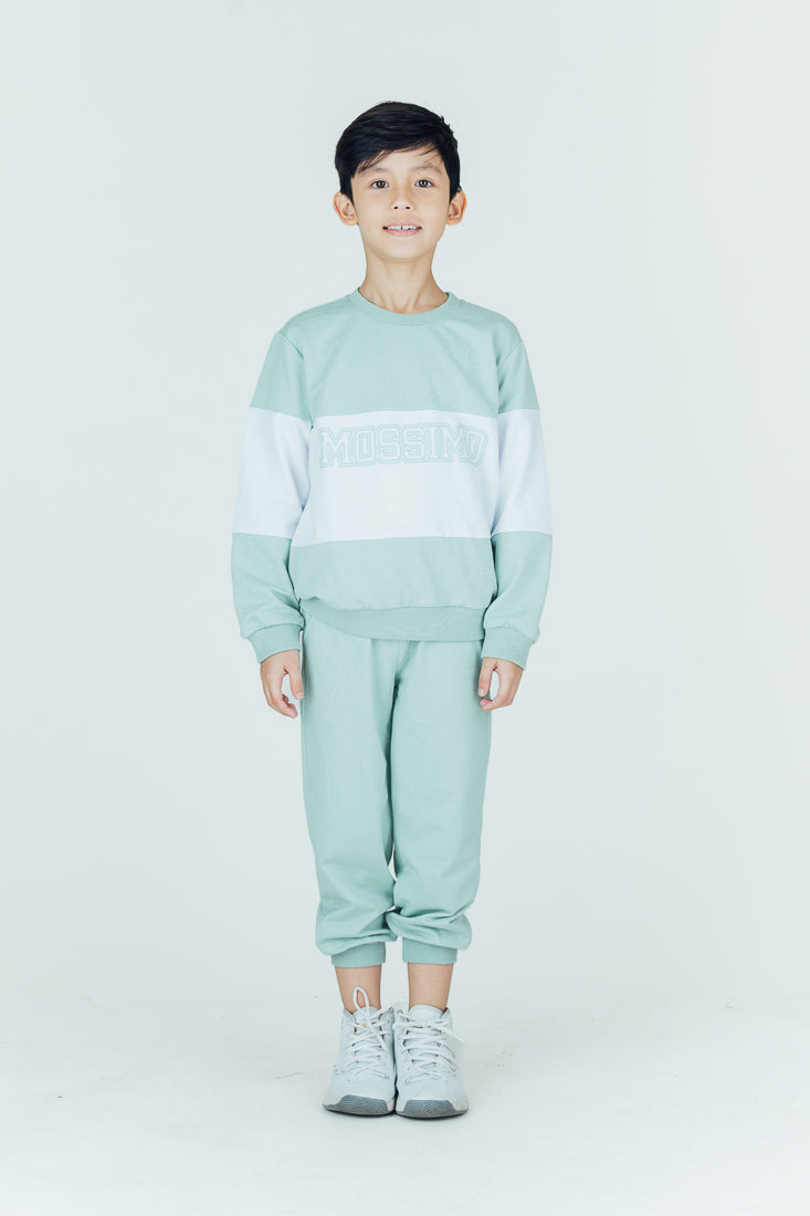 Mossimo Kids Julian White Green Pullover and Jogger Pants Set