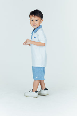 Mossimo Kids Ronnie White Blue Polo Shirt and Short Set