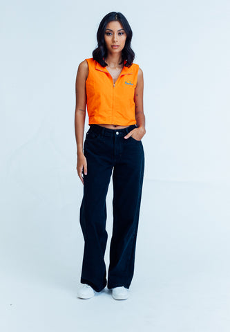 Mossimo Mariella Orange Fanta Cropped Sleeveless Top