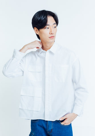 Mossimo Leon White Long Sleeves with Pocket