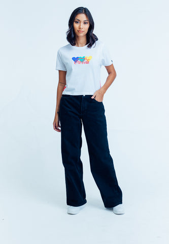 Mossimo Aleya White Coca Cola Classic Cropped Fit Tee