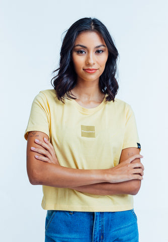 Mossimo Darlyn Light Yellow Classic Cropped Fit Tee