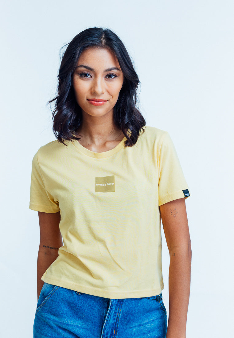 Mossimo Darlyn Light Yellow Classic Cropped Fit Tee