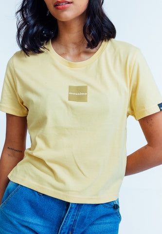 Mossimo Darlyn Light Yellow Classic Cropped Fit Tee