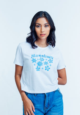 Mossimo Raiza White Classic Cropped Fit Tee