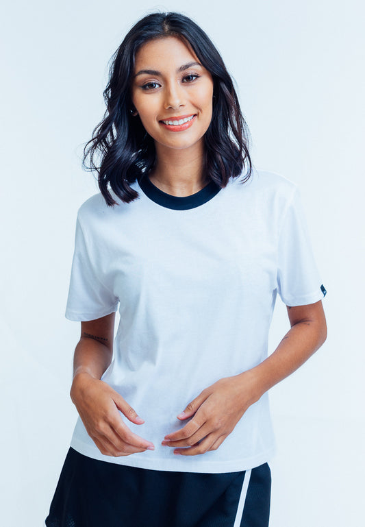 Mossimo Karina White Black Classic Fit Tee