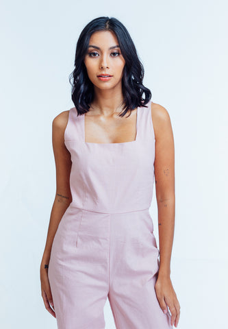 Mossimo Mylene Evesand Square Neck Open Back Jumpsuit