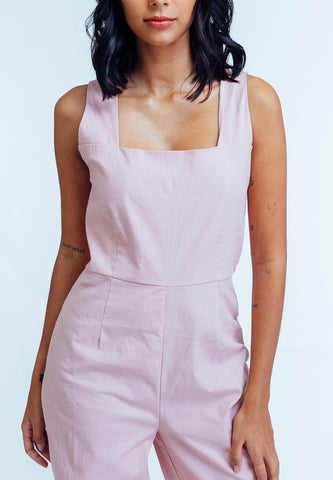 Mossimo Mylene Evesand Square Neck Open Back Jumpsuit