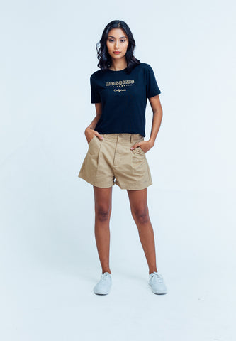 Mossimo Angelique Black Classic Cropped Fit Tee