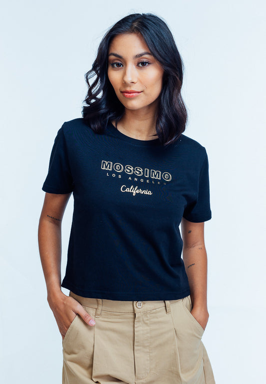 Mossimo Angelique Black Classic Cropped Fit Tee