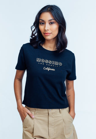 Mossimo Angelique Black Classic Cropped Fit Tee