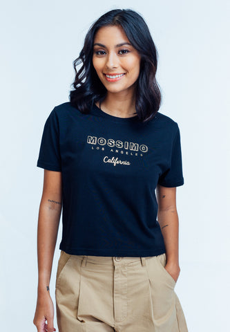 Mossimo Angelique Black Classic Cropped Fit Tee