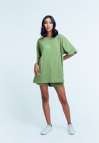 Mossimo Luisa Iguana Green Oversized Fit Tee