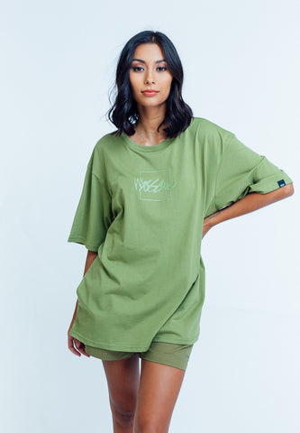 Mossimo Luisa Iguana Green Oversized Fit Tee