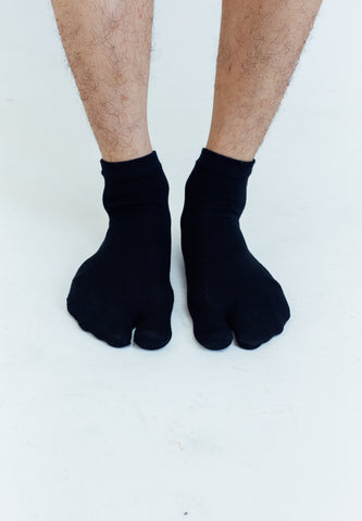 Mossimo Socks- Black Unisex Two Toe Quarter Socks (1 Pair)