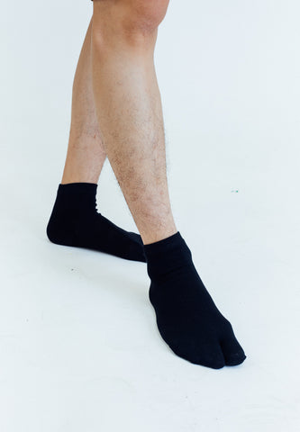 Mossimo Socks- Black Unisex Two Toe Quarter Socks (1 Pair)