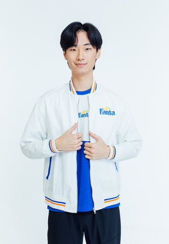 Mossimo Darrell White Fanta Modern Fit Bomber Jacket