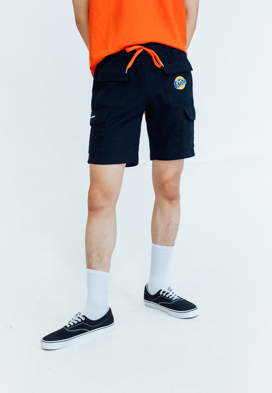 Mossimo Yves Orange Black Sleeveless Hoodie and Regular Mid Short