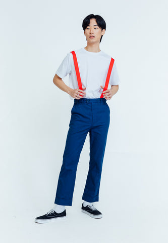 Mossimo Navy Blue Gekko  Straight Cut Trousers with Detachable Suspenders