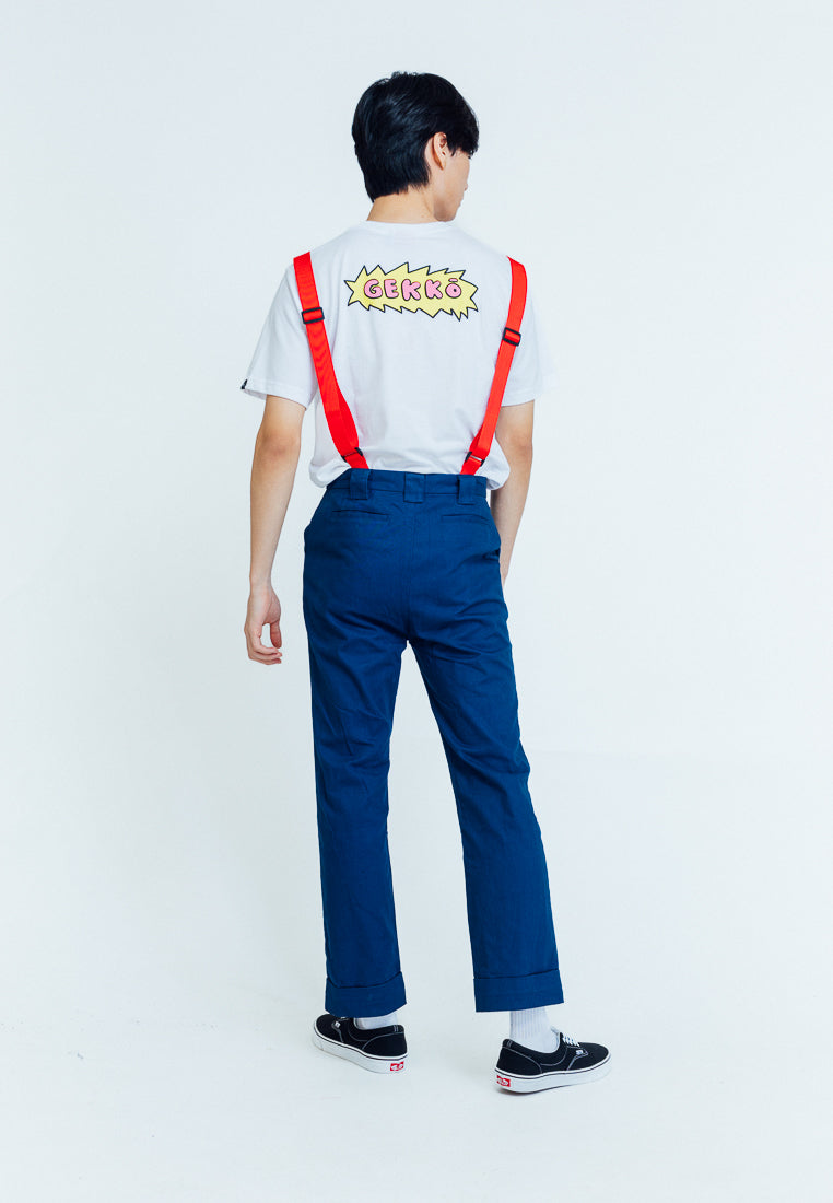 Mossimo Navy Blue Gekko  Straight Cut Trousers with Detachable Suspenders