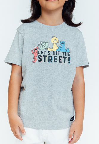 Mossimo Kids Heather Gray Sesame Street with Lets Hit The Street Shirt