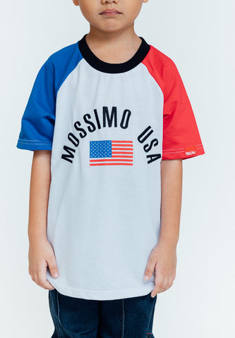 Mossimo Kids Kobe White Colorblock Raglan Graphic shirt