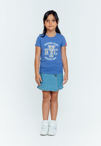 Mossimo Kids Angelie Amparo Blue Floral Basic Tshirt