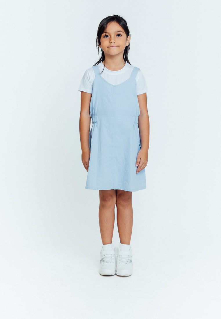 Mossimo Kids Lena Light Blue Dual Pocket Overall Dress with Baby Tee