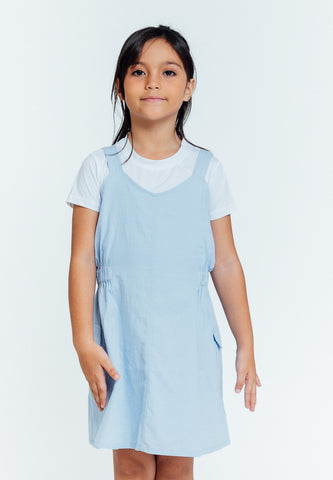 Mossimo Kids Lena Light Blue Dual Pocket Overall Dress with Baby Tee