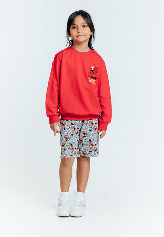 Mossimo Kids Red Heather Gray Sesame Street Pullover and Shorts Set