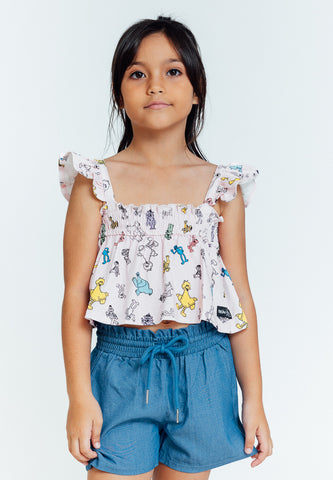Mossimo Kids Pink Blue Sesame Street Top and Short Set