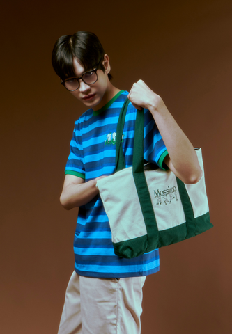 Mossimo Schnozy Off White Canvas & Corduroy Tote Bag