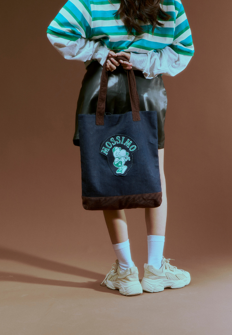Mossimo Schnozy Indigo Denim & Corduroy Tote Bag