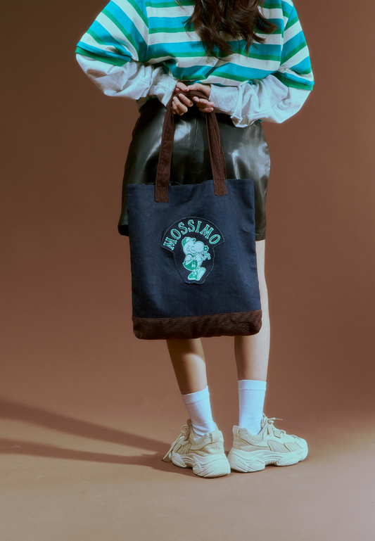 Mossimo Schnozy Indigo Denim & Corduroy Tote Bag