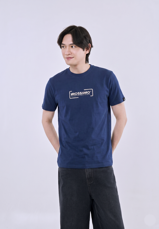 Mossimo Vann Navy Blue Classic Fit Tee For Men