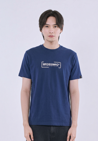 Mossimo Vann Navy Blue Classic Fit Tee For Men