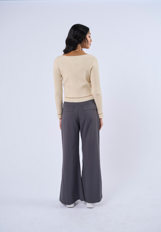 Mossimo Addison Gunmetal High Waisted Loose Straight Pants
