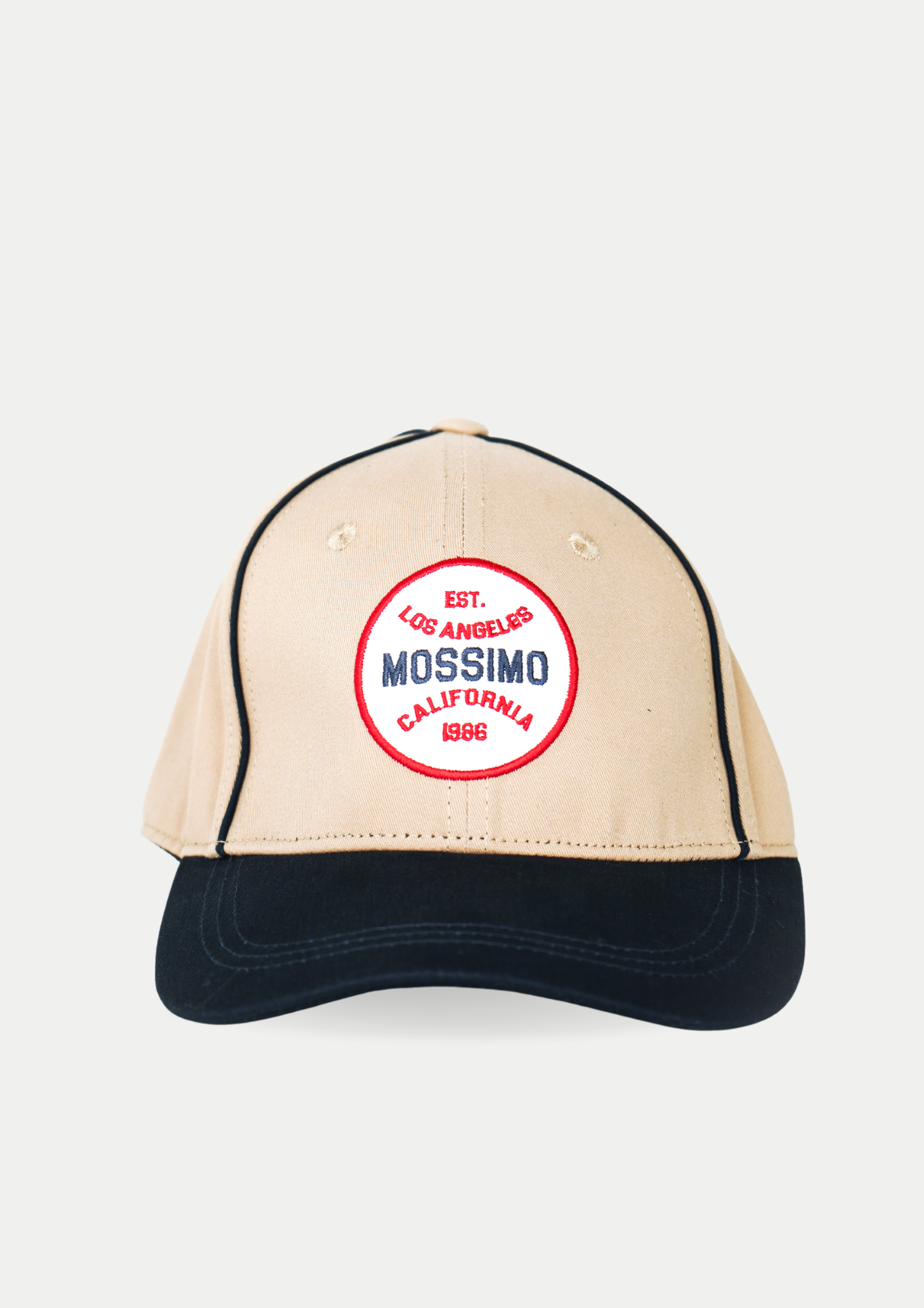 Mossimo Beige Navy Baseball Cap with Embroidery