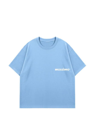Mossimo Sky Blue Unisex Club Cropped Fit Tee For Men For Women