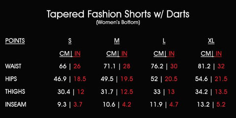 Pink Tapered Fashion Shorts with Darts