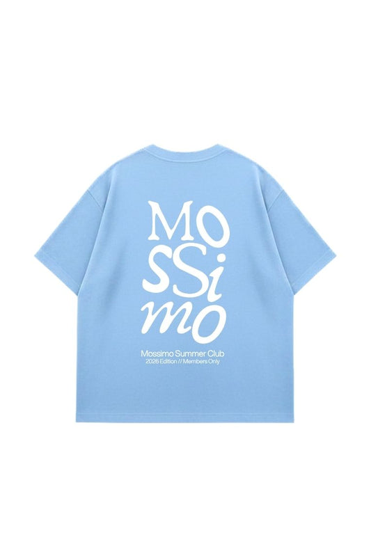 Mossimo Sky Blue Unisex Club Cropped Fit Tee For Men For Women