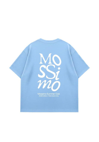 Mossimo Sky Blue Unisex Club Cropped Fit Tee For Men For Women