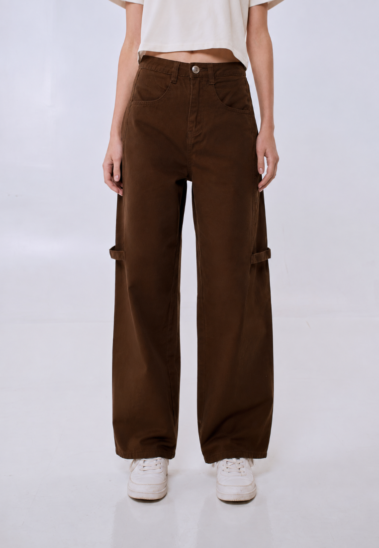 Mossimo Women's Brown Carpenter Straight Loose Pants