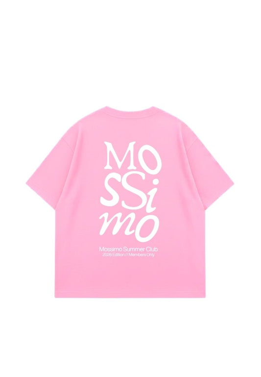 Mossimo Pink Unisex Club Cropped Fit Tee For Men For Women