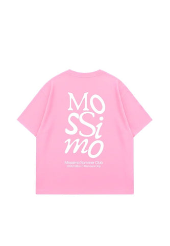 Mossimo Pink Unisex Club Cropped Fit Tee For Men For Women