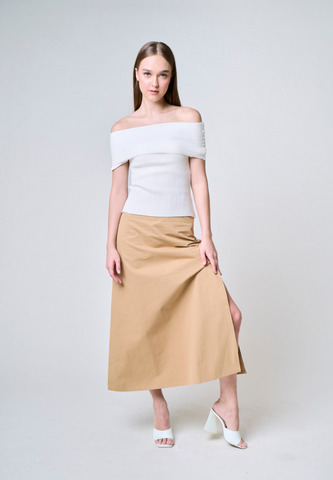 Mossimo Mira Khaki Long Skirt w/ Side Slit