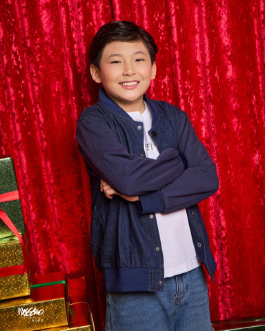 Mossimo Kids Lumen Dazz Blue Denim Varsity Jacket