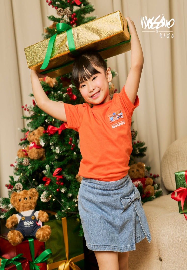 Mossimo Kids Red Orange Unisex Mossybear Basic Graphic Tshirt